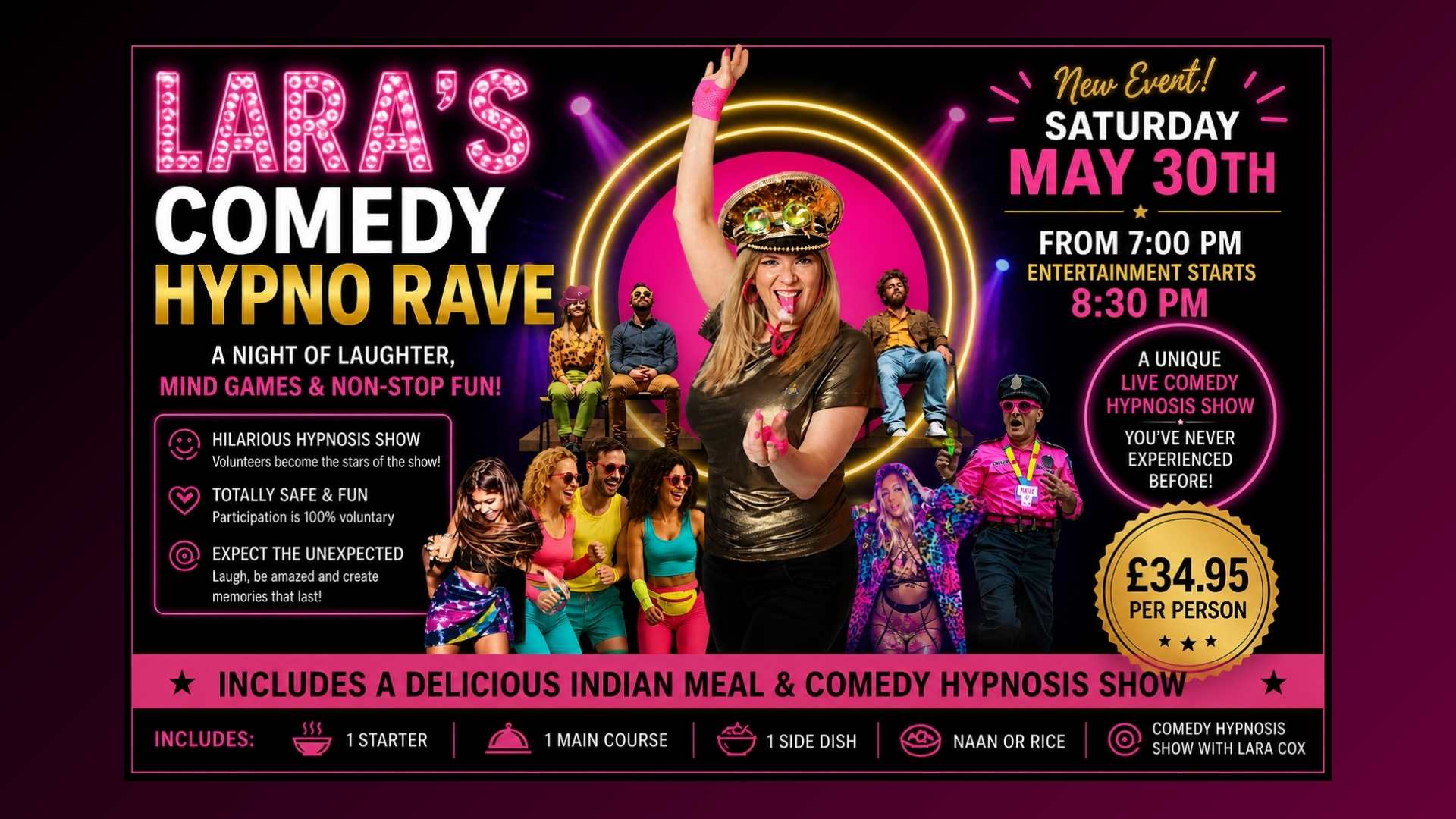 Hypnotist evening & Indian meal